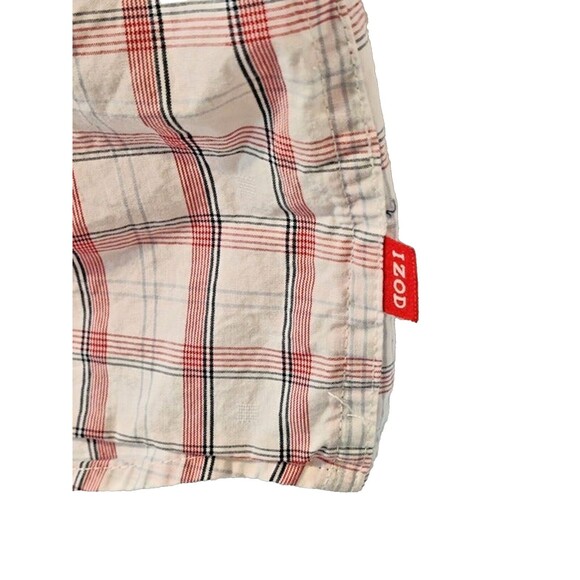 Men's Izod Red-White Plaid Short Sleeve Shirt XL - Picture 5 of 8
